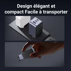 UGREEN Chargeur Rapide 65W PD 3 Ports *35042 | MonPC.Store