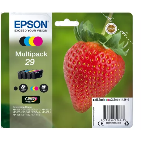 EPSON Multipack Fraise 29 Encre Claria Home N,C,M,J 14,9ml