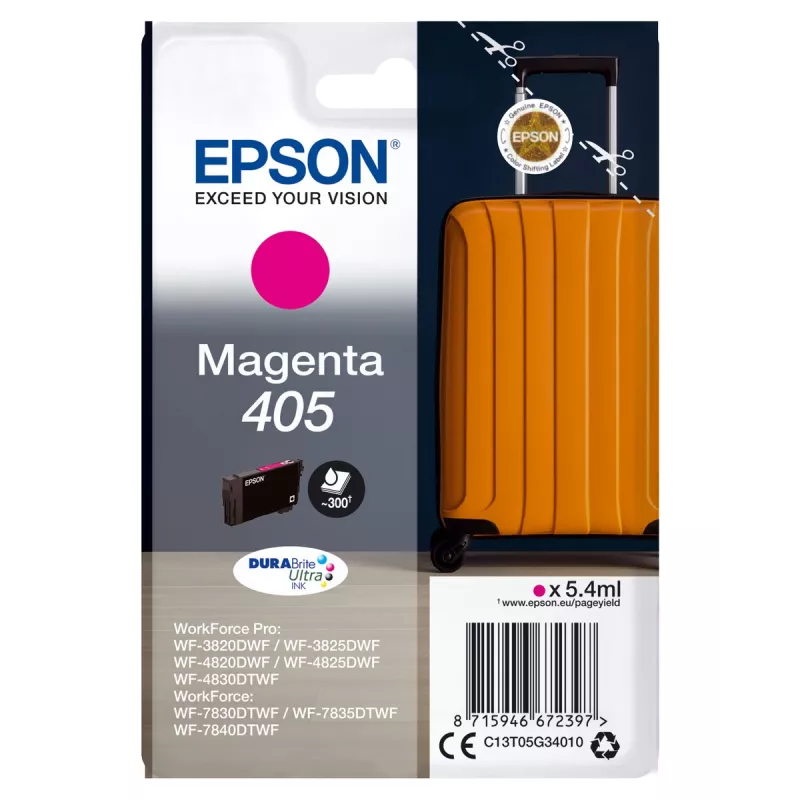 EPSON encre Magenta 5.4ml DURABrite Ultra Valise : 405/405XL