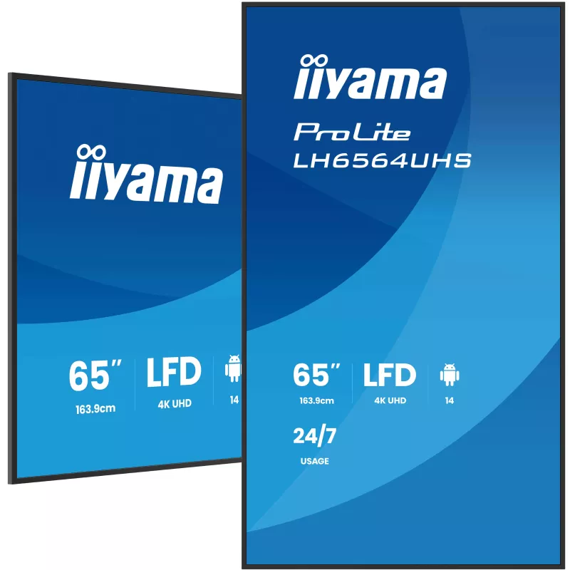 IIYAMA LFD 65" dalle VA 4K UHD 3840x2160 16:9 24/7… | MonPC.Store