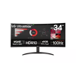 ECRAN LG 34 Noir 34WR50QK-B Incurvé VA 100Hz 21:9 5ms… | MonPC.Store