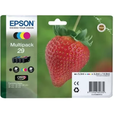 Pack 4 cartouches d'encreEpsonFraise 29 (Noir +… | MonPC.Store