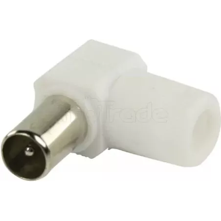 Lot de 2 ConnecteursValuelineCoaxial mâle (Blanc) | MonPC.Store