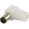 Lot de 2 ConnecteursValuelineCoaxial mâle (Blanc) | MonPC.Store