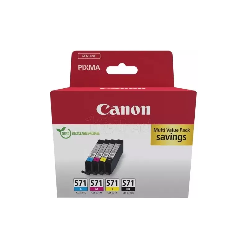 Pack 4 cartouches d'encreCanonCLI-571 (Couleurs + Noir) | MonPC.Store
