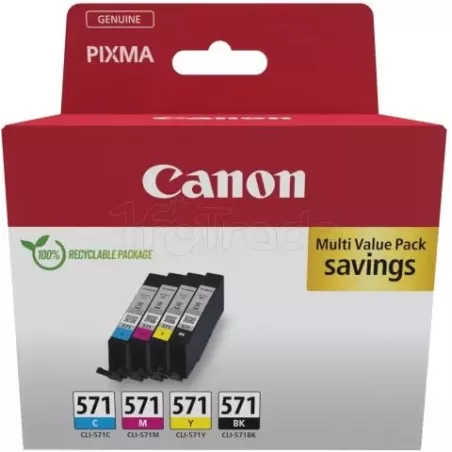 Pack 4 cartouches d'encreCanonCLI-571 (Couleurs + Noir) | MonPC.Store