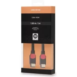 Cable HDMI 1.4D2 Diffusion1,5m M/M (Noir/Rouge) | MonPC.Store