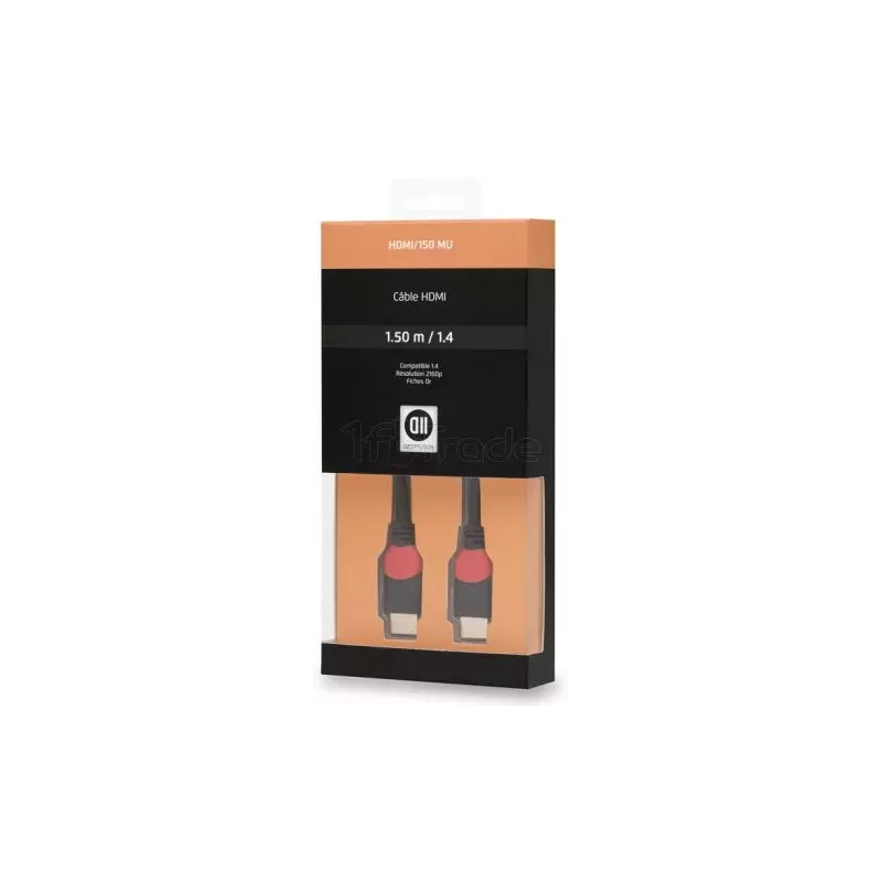 Cable HDMI 1.4D2 Diffusion1,5m M/M (Noir/Rouge) | MonPC.Store