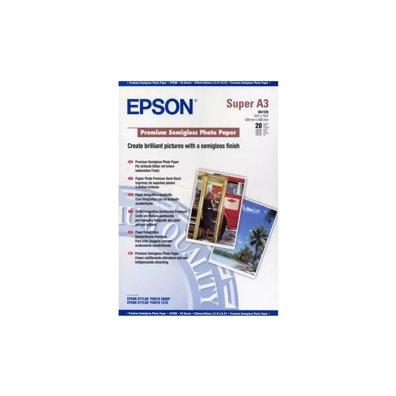 Papier PhotoEpsonPremium semi-glacé 251g/m² - 20… | MonPC.Store