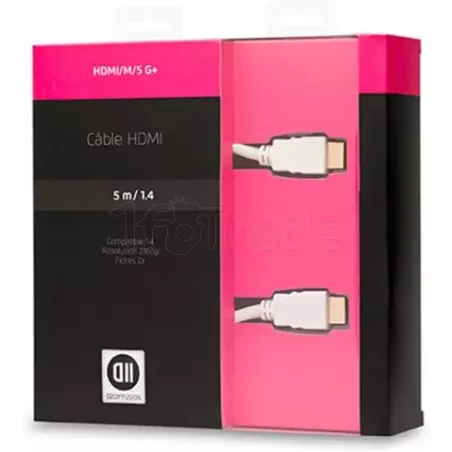 Cable HDMI 1.4D2 Diffusion5m M/M (Blanc) | MonPC.Store