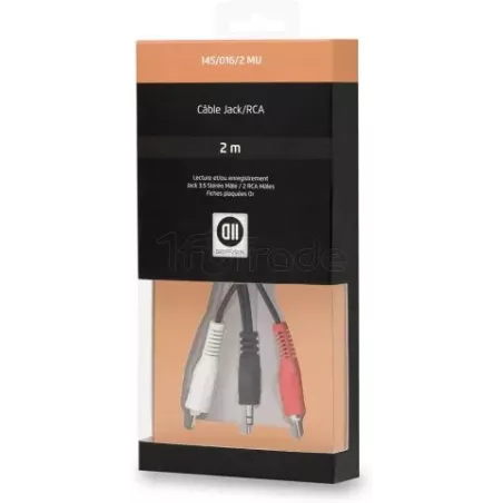 Cable audio D2 Diffusion Jack 3,5mm vers 2x RCA 2m M/M… | MonPC.Store