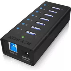 Hub USB 3.0Icy Box- 7 ports (Noir) | MonPC.Store