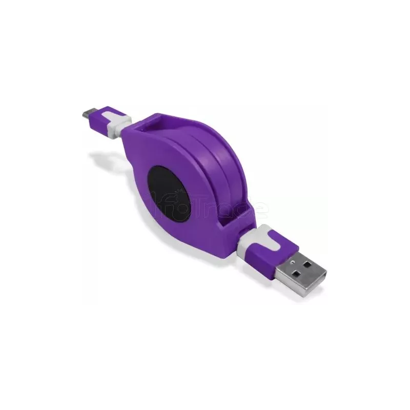 Cable USB - micro USB 1m Retractable (Mauve) | MonPC.Store
