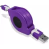 Cable USB - micro USB 1m Retractable (Mauve) | MonPC.Store