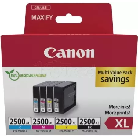Pack de 4 Cartouches d'encreCanonPGI-2500XL (Couleurs… | MonPC.Store