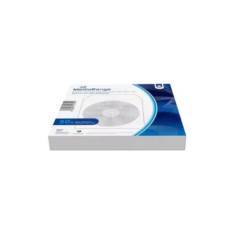 Pack MediaRange de 50 pochettes papier pour CD/DVD | MonPC.Store