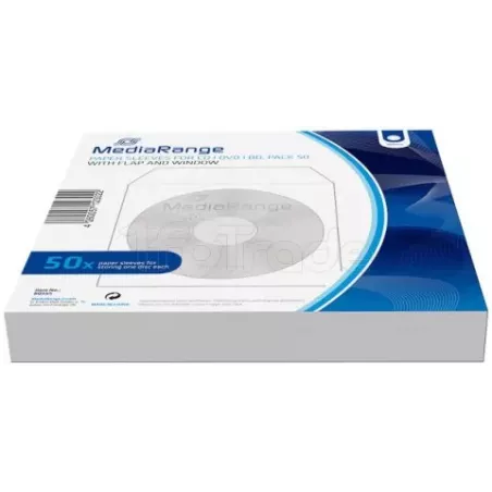 Pack MediaRange de 50 pochettes papier pour CD/DVD | MonPC.Store