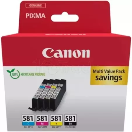Pack 4 cartouches d'encreCanonCLI-581 (Couleurs + Noir) | MonPC.Store