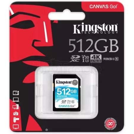 Carte mémoire SDKingstonCanvas Go! - 512Go | MonPC.Store
