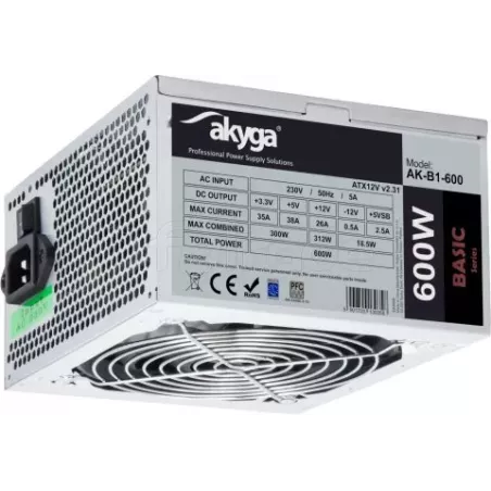 Alimentation ATXAkygaBasic AK-B1- 600W (Gris) | MonPC.Store