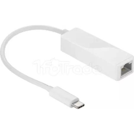 Carte RéseauGoobayUSB Type C vers RJ45 Gigabit (Blanc) | MonPC.Store
