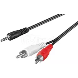 Câble AudioGoobayJack 3"1/2 vers 2x RCA 1,50m (Noir) | MonPC.Store