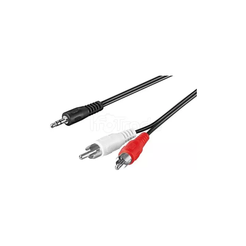 Câble AudioGoobayJack 3"1/2 vers 2x RCA 1,50m (Noir) | MonPC.Store