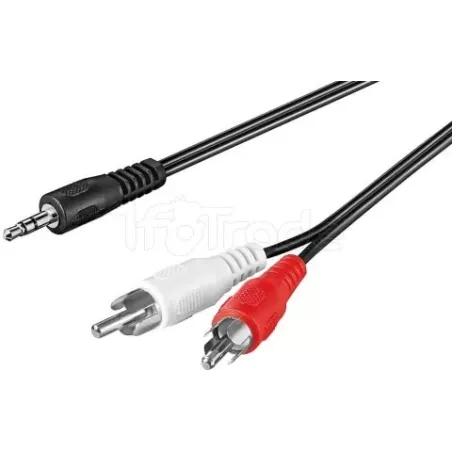 Câble AudioGoobayJack 3"1/2 vers 2x RCA 1,50m (Noir) | MonPC.Store