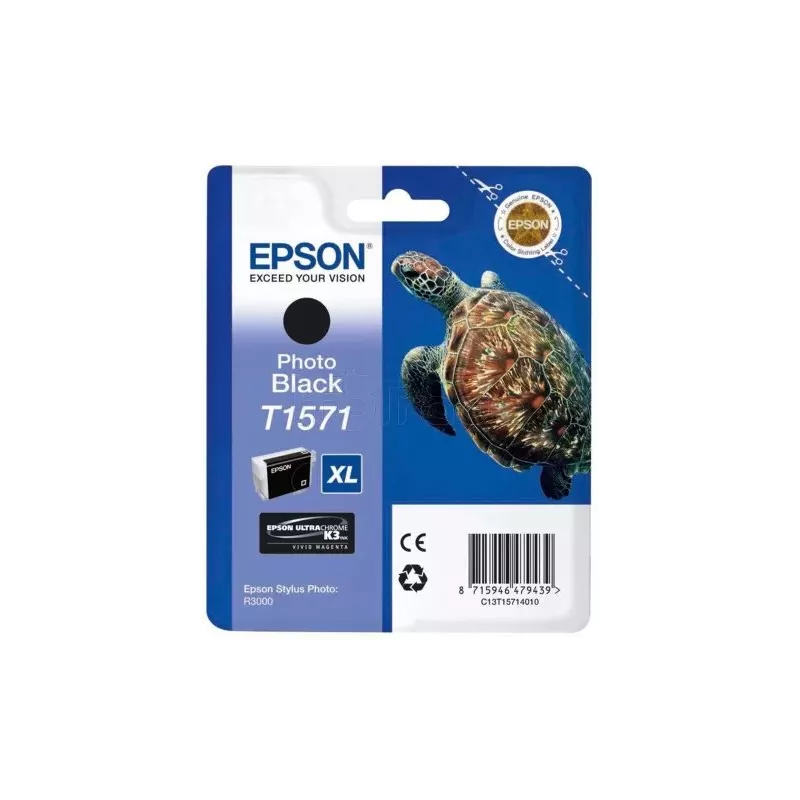 Cartouche d'encreEpsonTortue T1571 XL (Noir Photo) | MonPC.Store