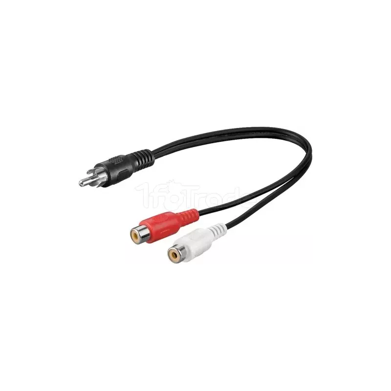 AdaptateurGoobayRCA M vers 2x RCA F/F 20cm (Noir) | MonPC.Store