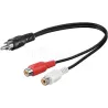 AdaptateurGoobayRCA M vers 2x RCA F/F 20cm (Noir) | MonPC.Store