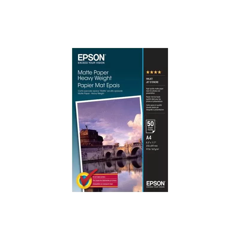 Papier Mat épaisEpson167g/m² - 50 feuilles A4 | MonPC.Store