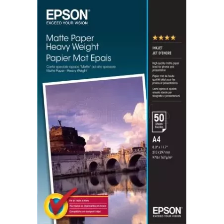 Papier Mat épaisEpson167g/m² - 50 feuilles A4 | MonPC.Store