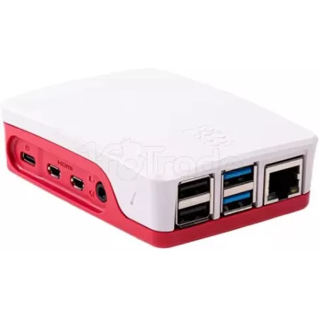 Boitier officiel pour Raspberry Pi 4 (Blanc/Rouge) | MonPC.Store