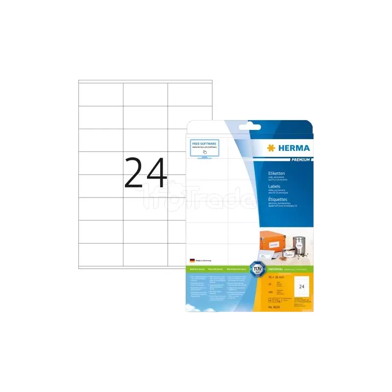 Lot de 10 feuilles Étiquette multi-usage Herma 70x36mm… | MonPC.Store