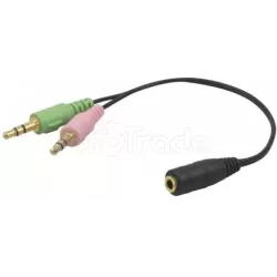 Cable Adaptateur Jack 3"1/2 F vers 2x Jack 3"1/2 M… | MonPC.Store