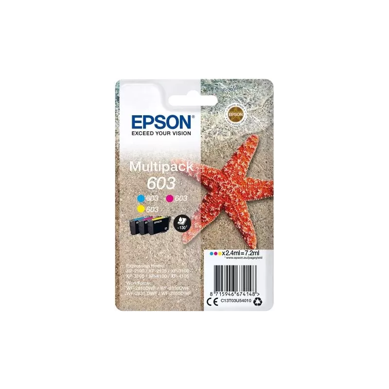 Pack 3 cartouches d'encreEpsonEtoile de mer 603(3… | MonPC.Store