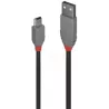 CableLindyUSB 2.0 type A - Mini B M/M 2m (Gris) | MonPC.Store