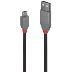 CableLindyUSB 2.0 type A - Micro B M/M 2m (Gris) | MonPC.Store