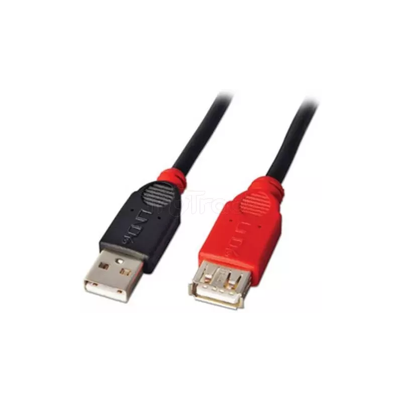 Rallonge USB 2.0Lindy- 5m M/F (Noir/Rouge) | MonPC.Store