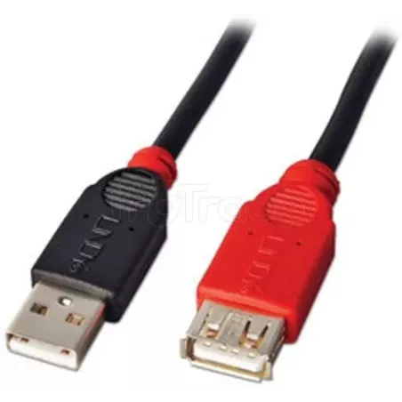 Rallonge USB 2.0Lindy- 5m M/F (Noir/Rouge) | MonPC.Store
