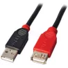 Rallonge USB 2.0Lindy- 5m M/F (Noir/Rouge) | MonPC.Store