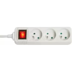 Multiprise 3 prisesLindy+ Interrupteur 1.50m (Blanc) | MonPC.Store