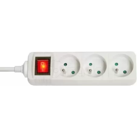 Multiprise 3 prisesLindy+ Interrupteur 1.50m (Blanc) | MonPC.Store