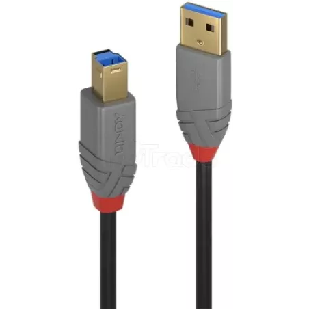 CableLindyUSB 3.0 type A - B M/M 3m (Gris/Noir) | MonPC.Store