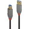 CableLindyUSB 3.0 type A - B M/M 3m (Gris/Noir) | MonPC.Store