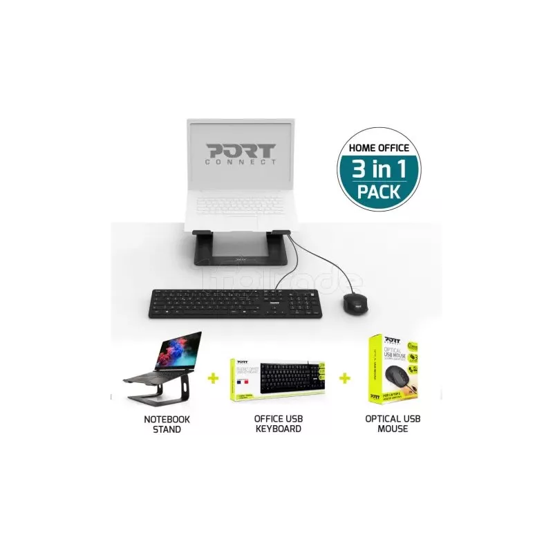 Pack Télétravail 3en1 (Clavier/Souris/Support) Port… | MonPC.Store