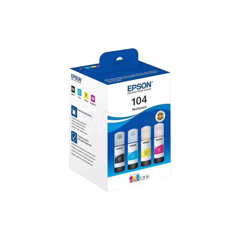 Pack 4 Cartouches d'encreEpsonEcoTank 104(Noir +… | MonPC.Store