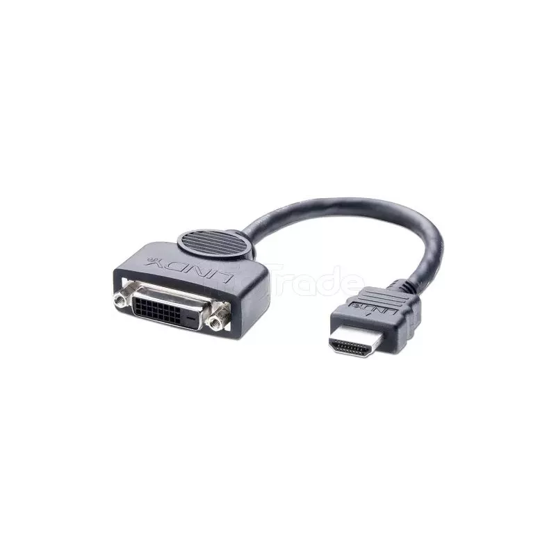 Câble adaptateurLindyHDMI vers DVI-I M/F20cm (Noir) | MonPC.Store