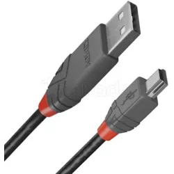CâbleLindyUSB 2.0 type A - Mini B M/M 1m (Gris) | MonPC.Store